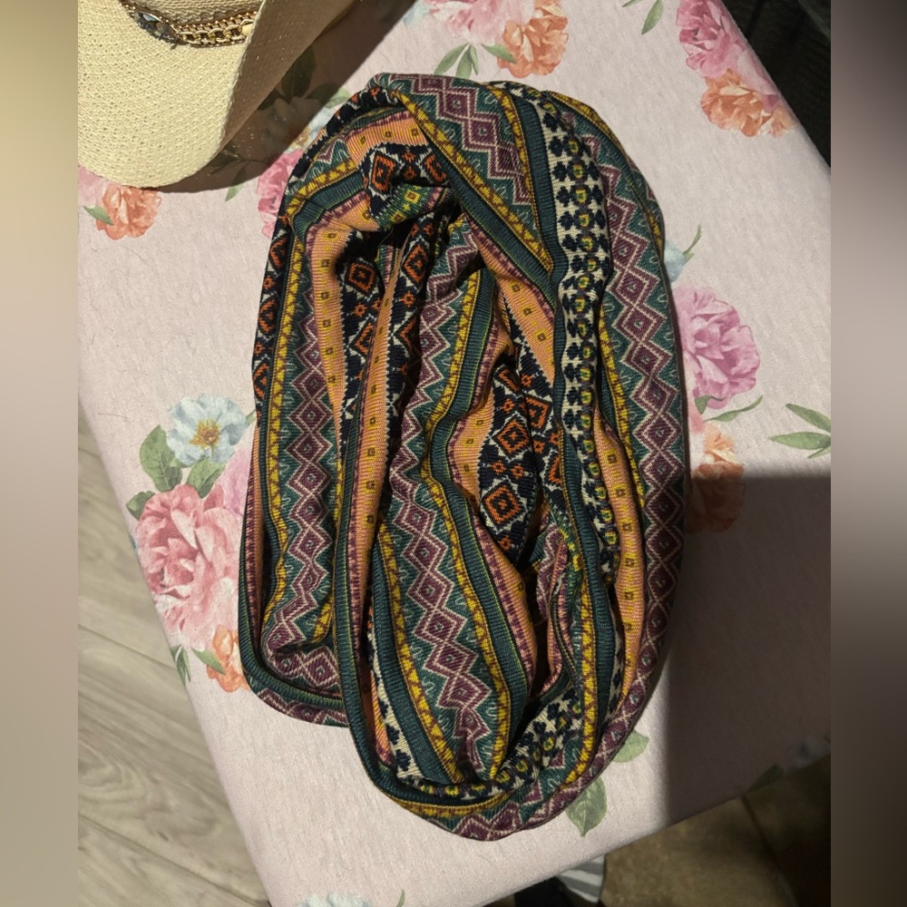Boho Tribal Infinity Scarf - Picture 2 of 3